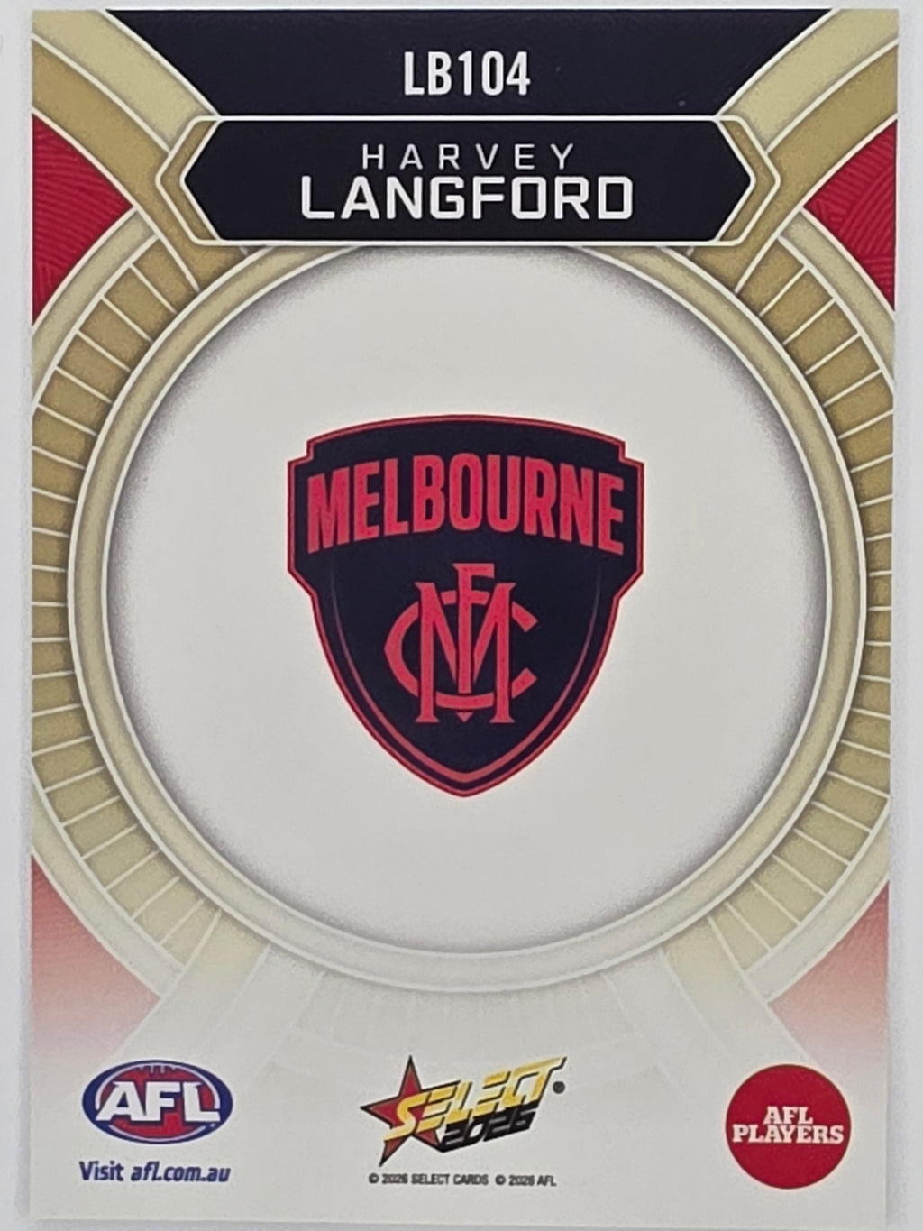 2026 AFL Footy Stars Luminous LB104 Harvey Langford - Melbourne Demons