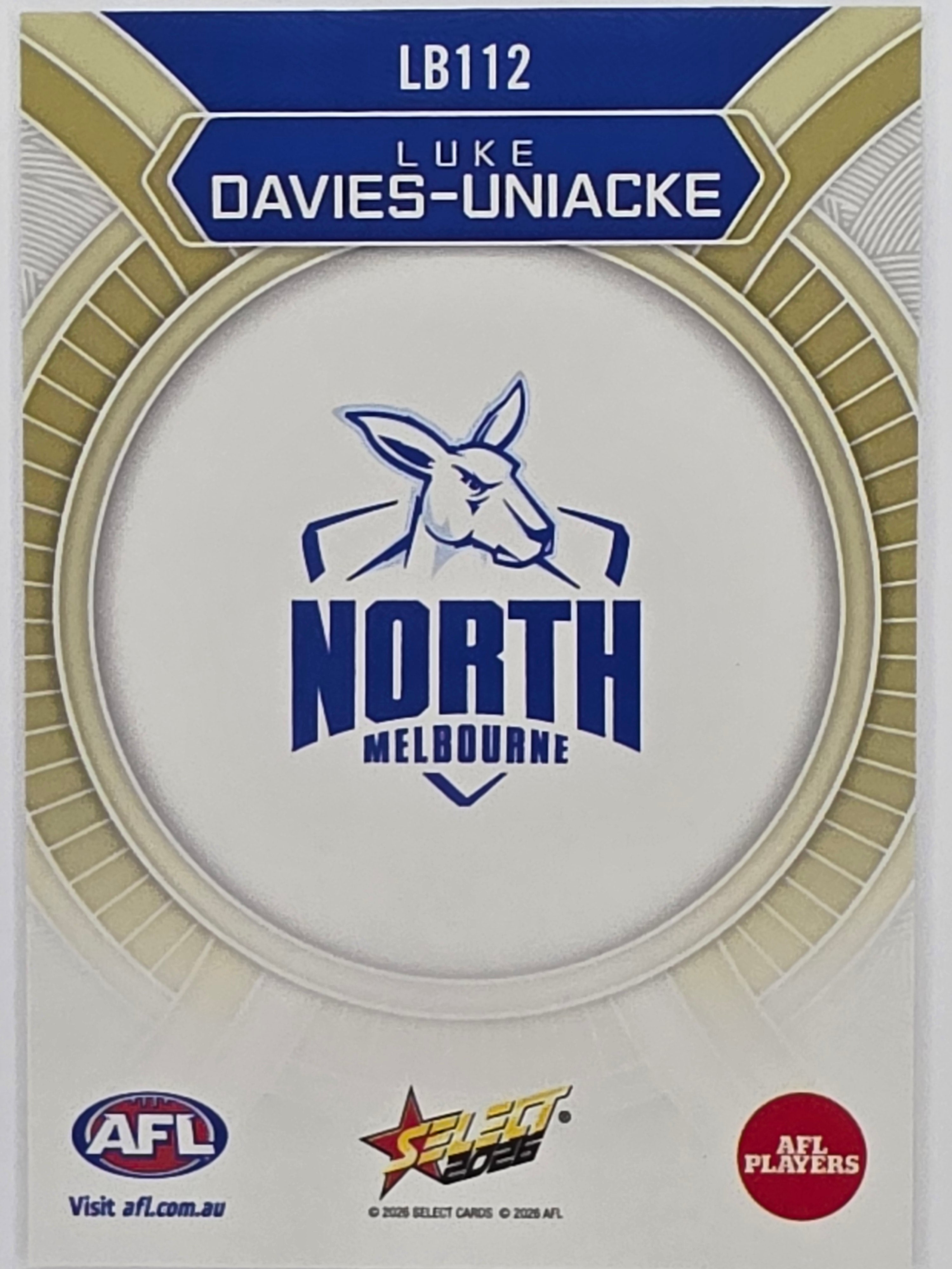 2026 AFL Footy Stars Luminous LB112 Luke Davies-Uniacke - North Melbourne Kangaroos