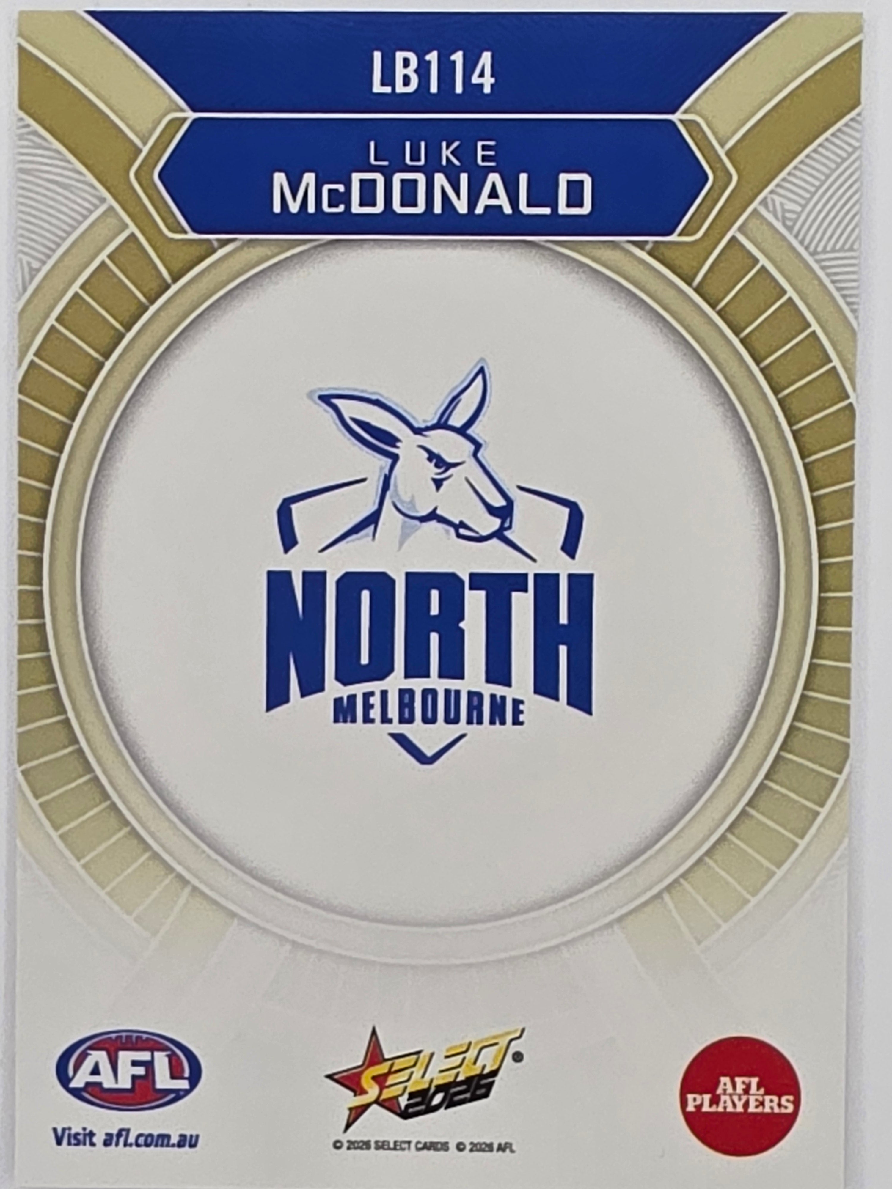 2026 AFL Footy Stars Luminous LB114 Luke McDonald - North Melbourne Kangaroos