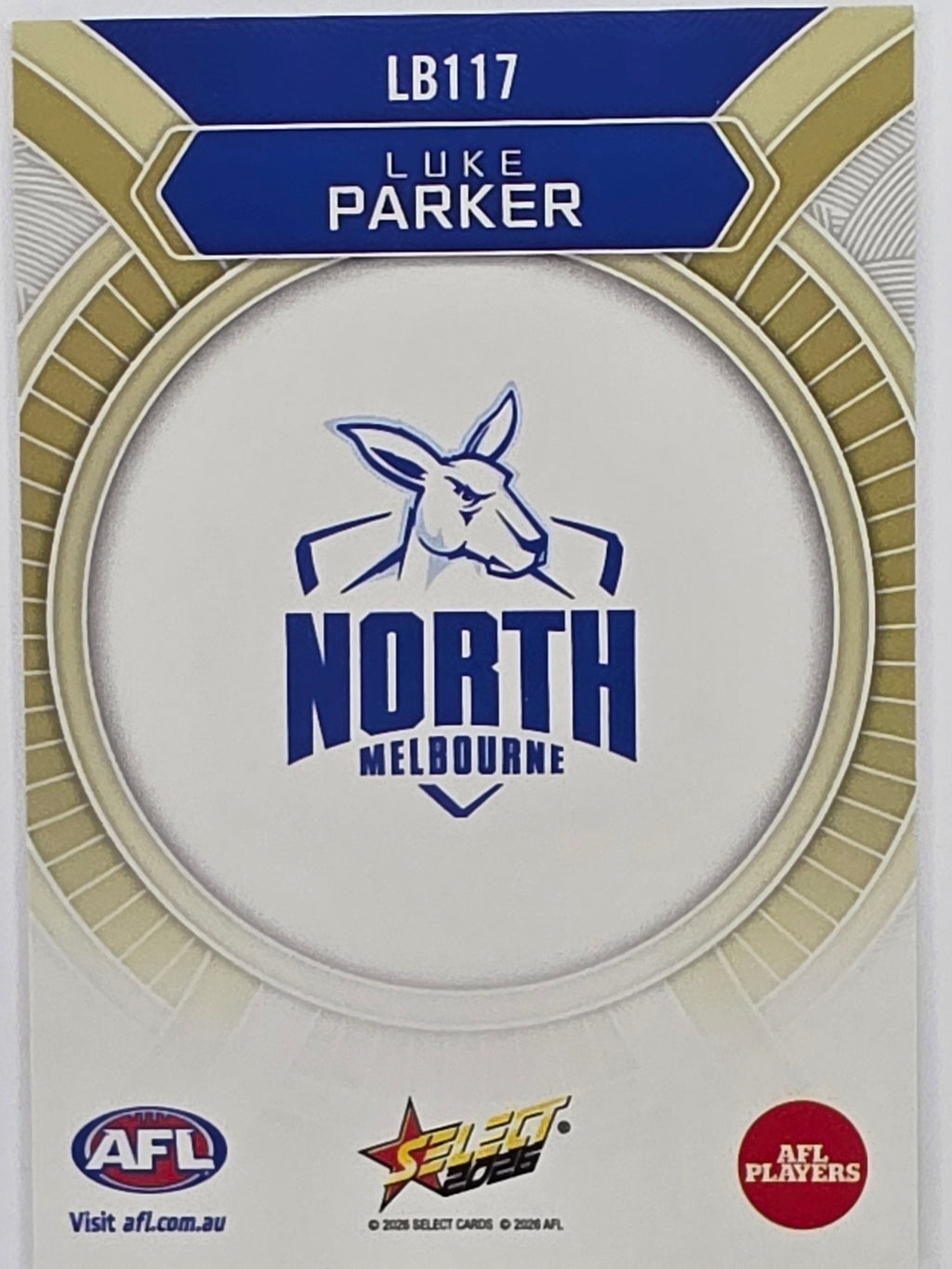 2026 AFL Footy Stars Luminous LB117 Luke Parker - North Melbourne Kangaroos
