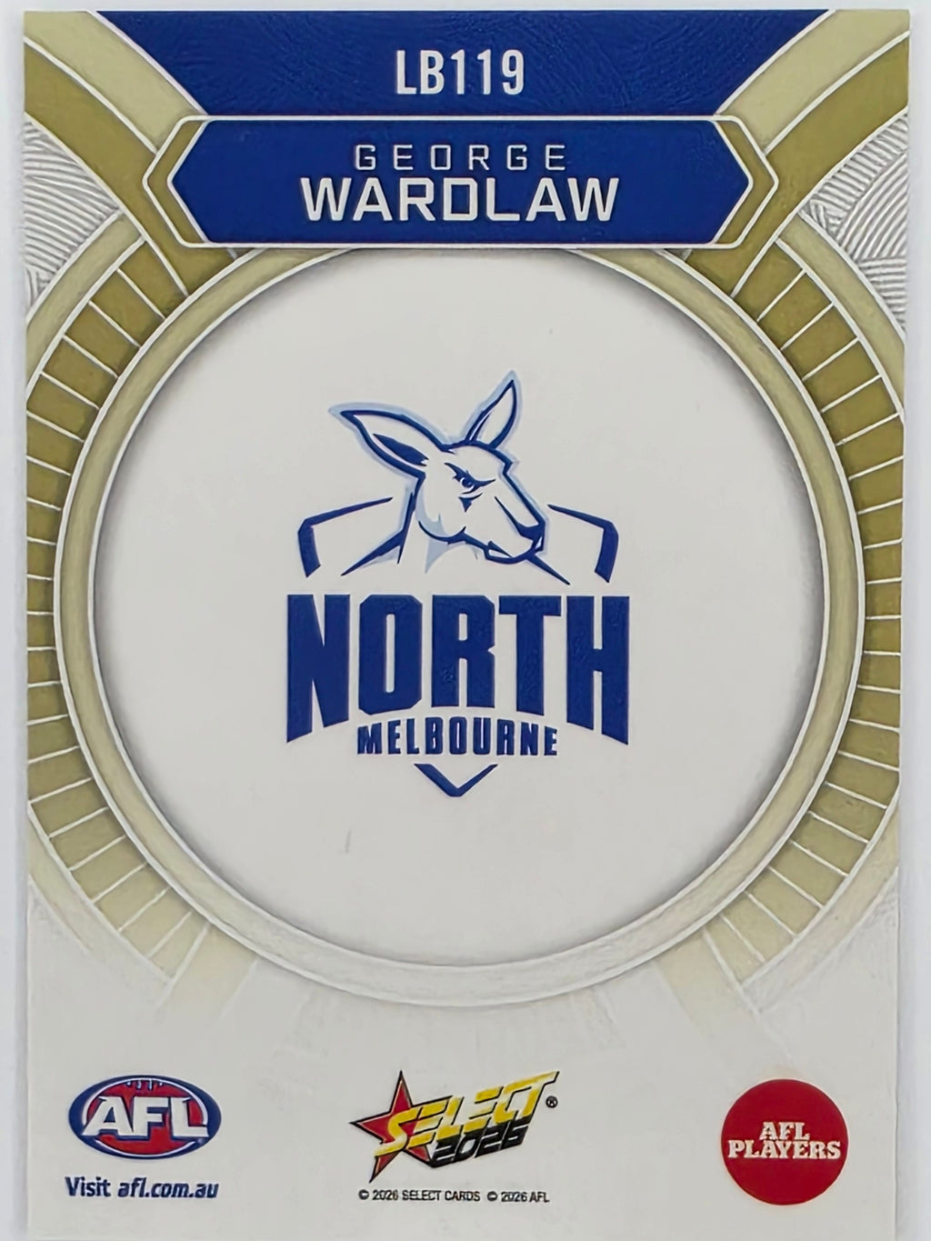 2026 AFL Footy Stars Luminous LB119 George Wardlaw - North Melbourne Kangaroos