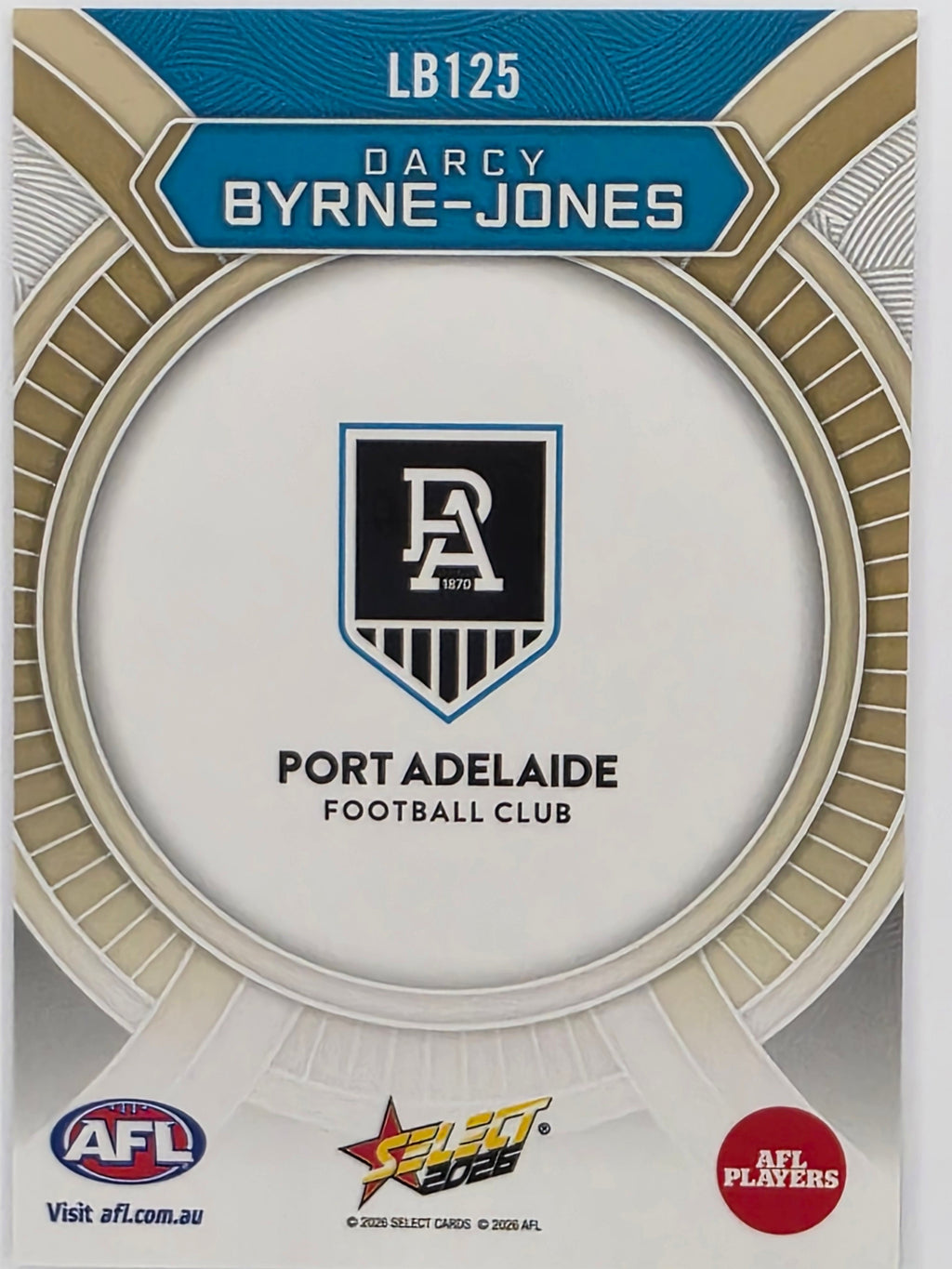 2026 AFL Footy Stars Luminous LB125 Darcy Byrne-Jones - Port Adelaide Power