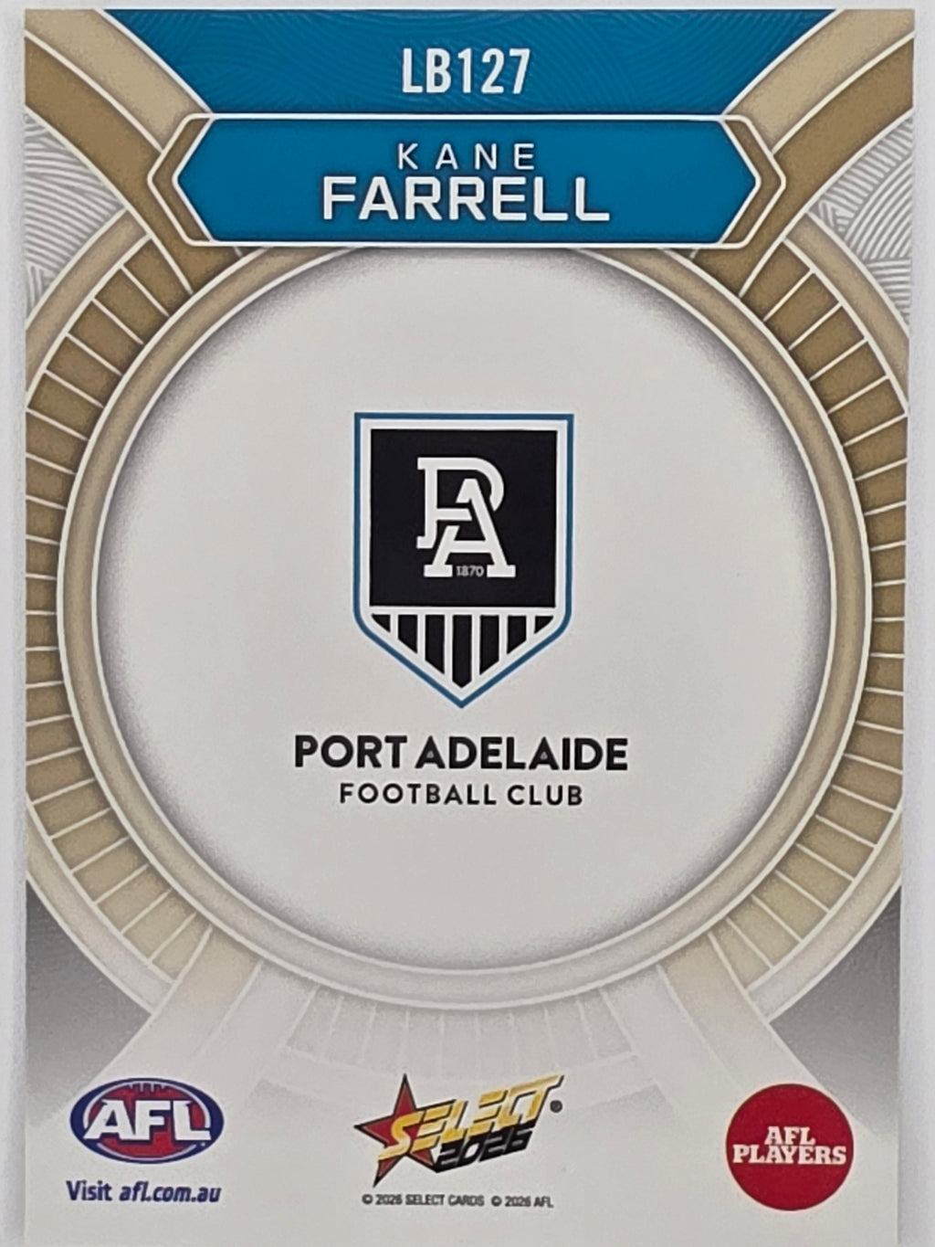 2026 AFL Footy Stars Luminous LB127 Kane Farrell - Port Adelaide Power