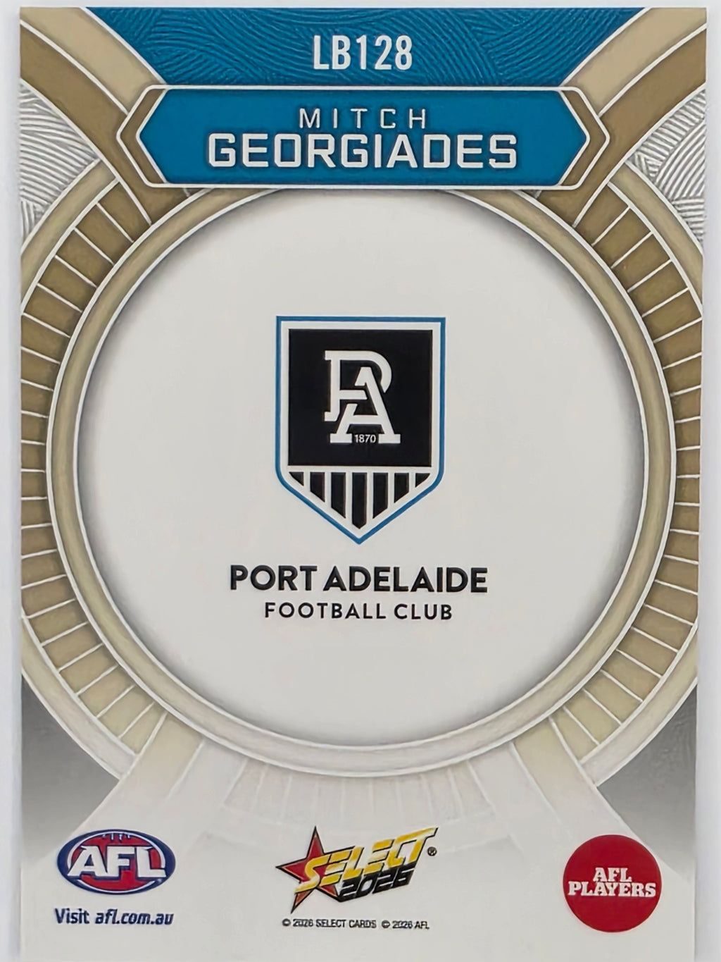 2026 AFL Footy Stars Luminous LB128 Mitch Georgiades - Port Adelaide Power