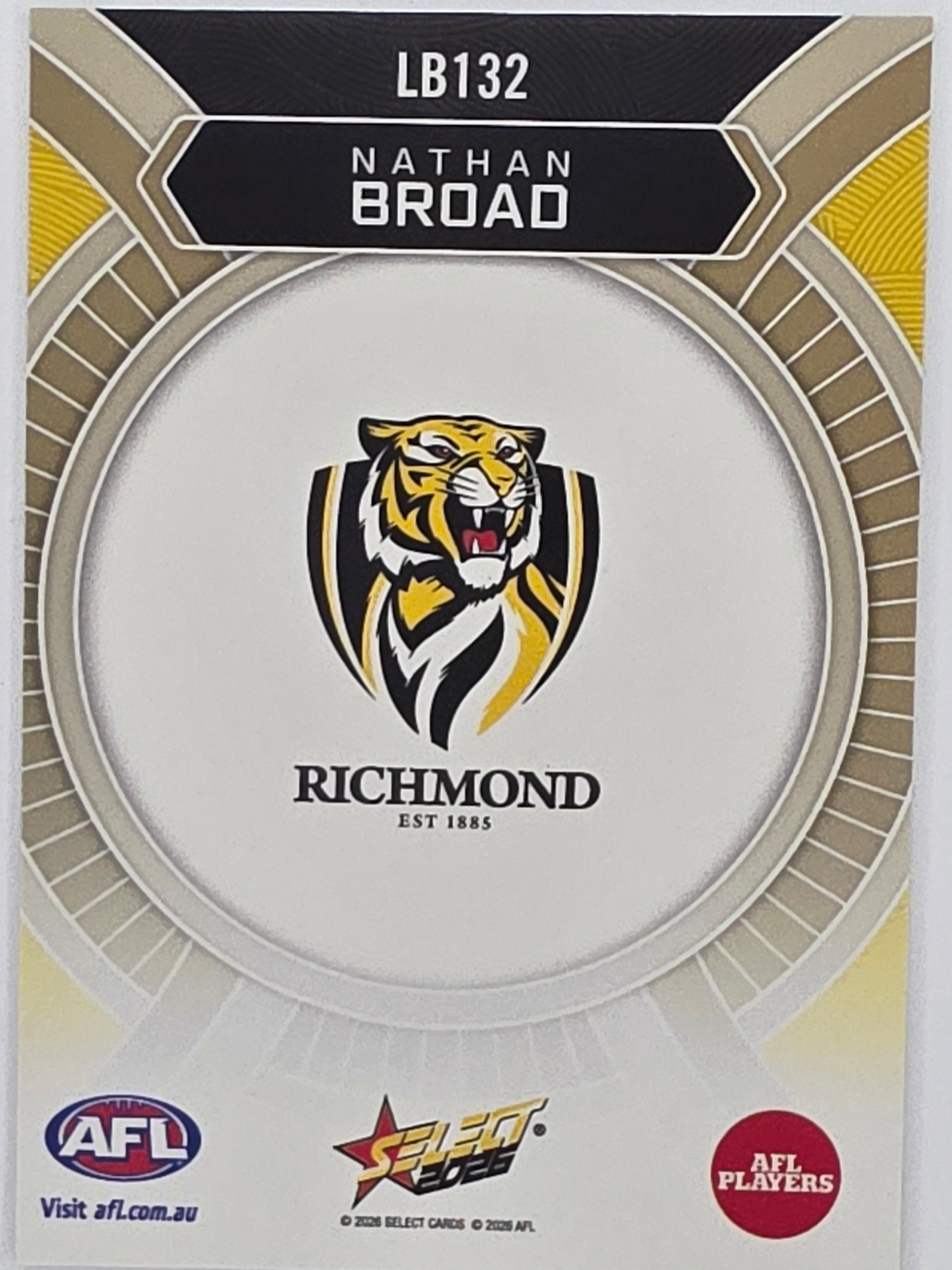 2026 AFL Footy Stars Luminous LB132 Nathan Broad - Richmond Tigers