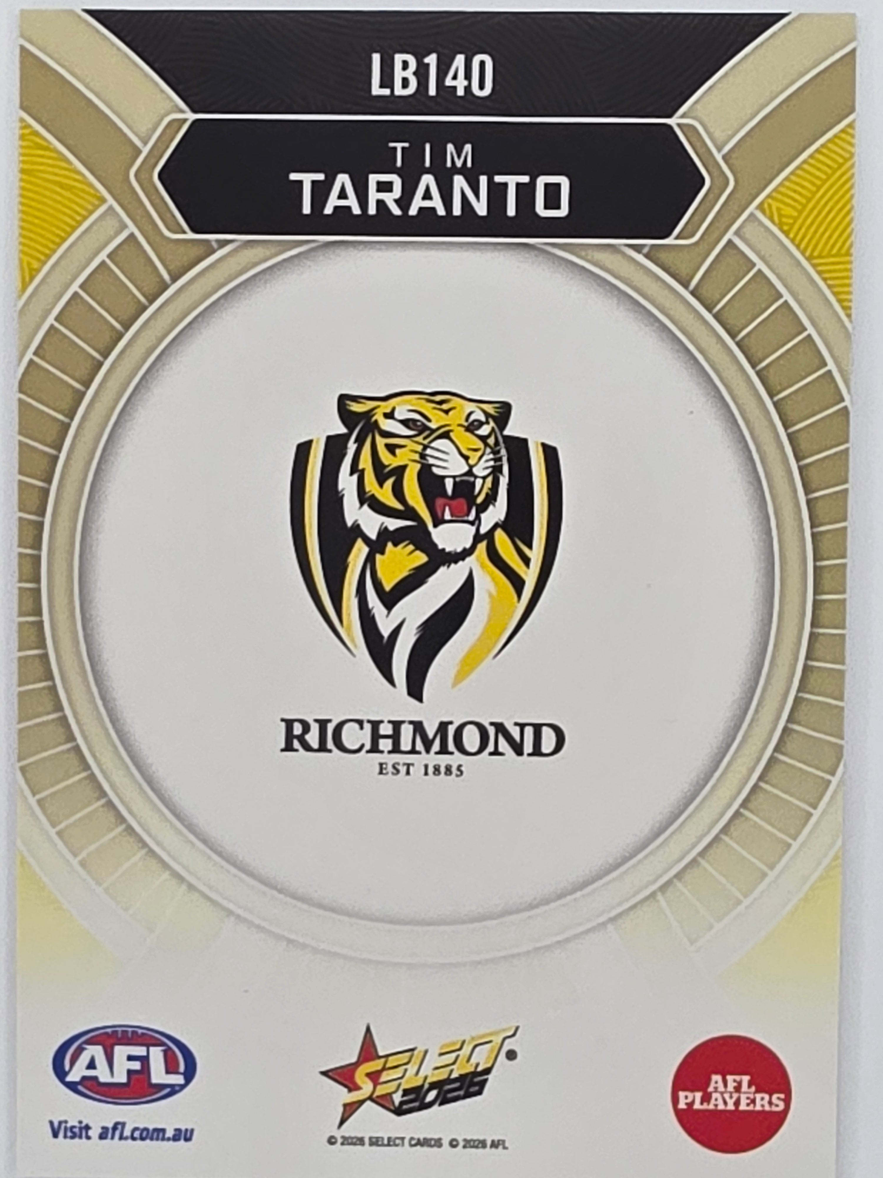 2026 AFL Footy Stars Luminous LB140 Tim Taranto - Richmond Tigers