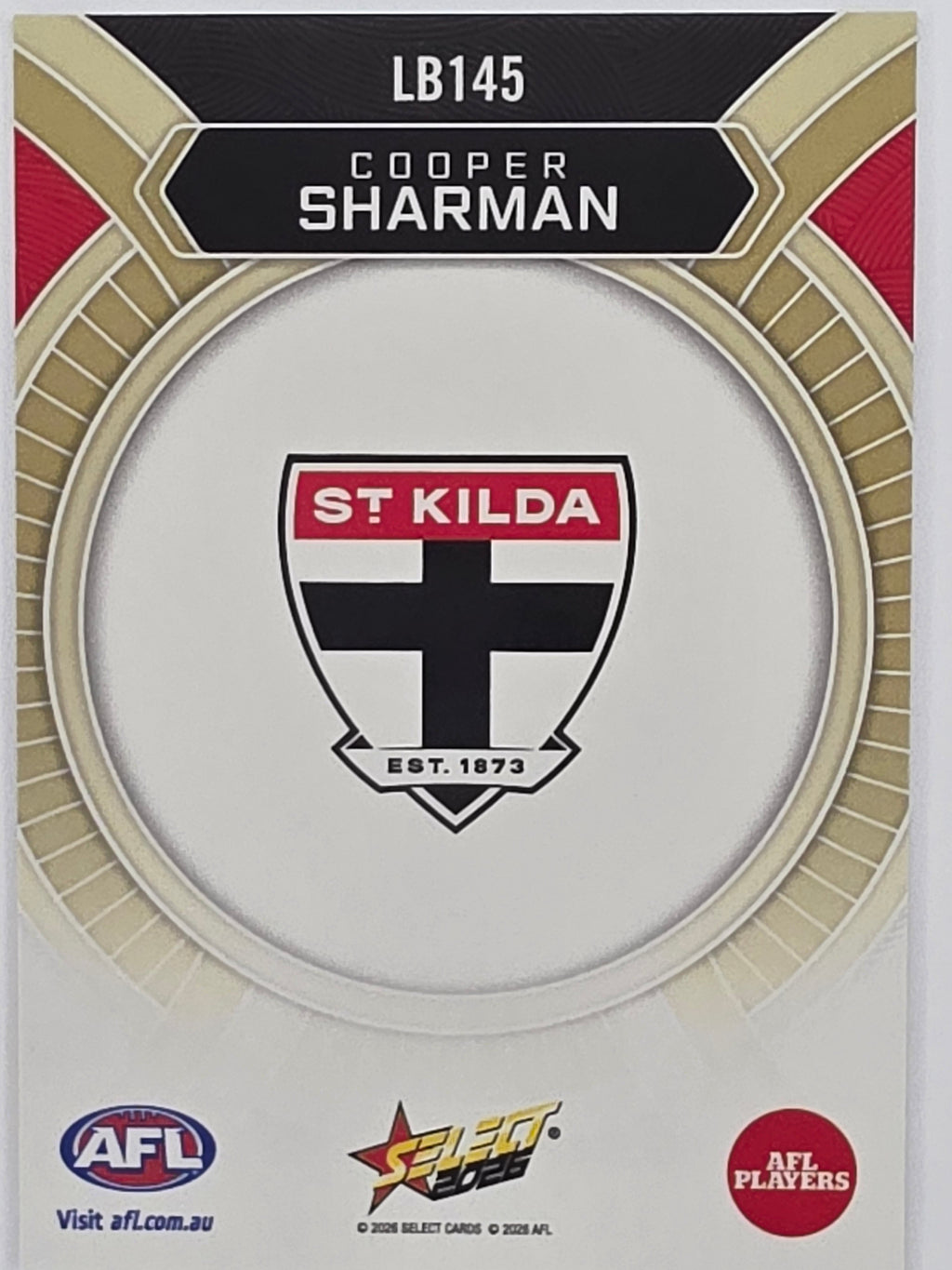 2026 AFL Footy Stars Luminous LB145 Cooper Sharman - St Kilda Saints