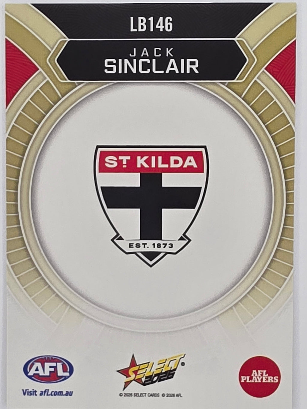 2026 AFL Footy Stars Luminous LB146 Jack Sinclair - St Kilda Saints