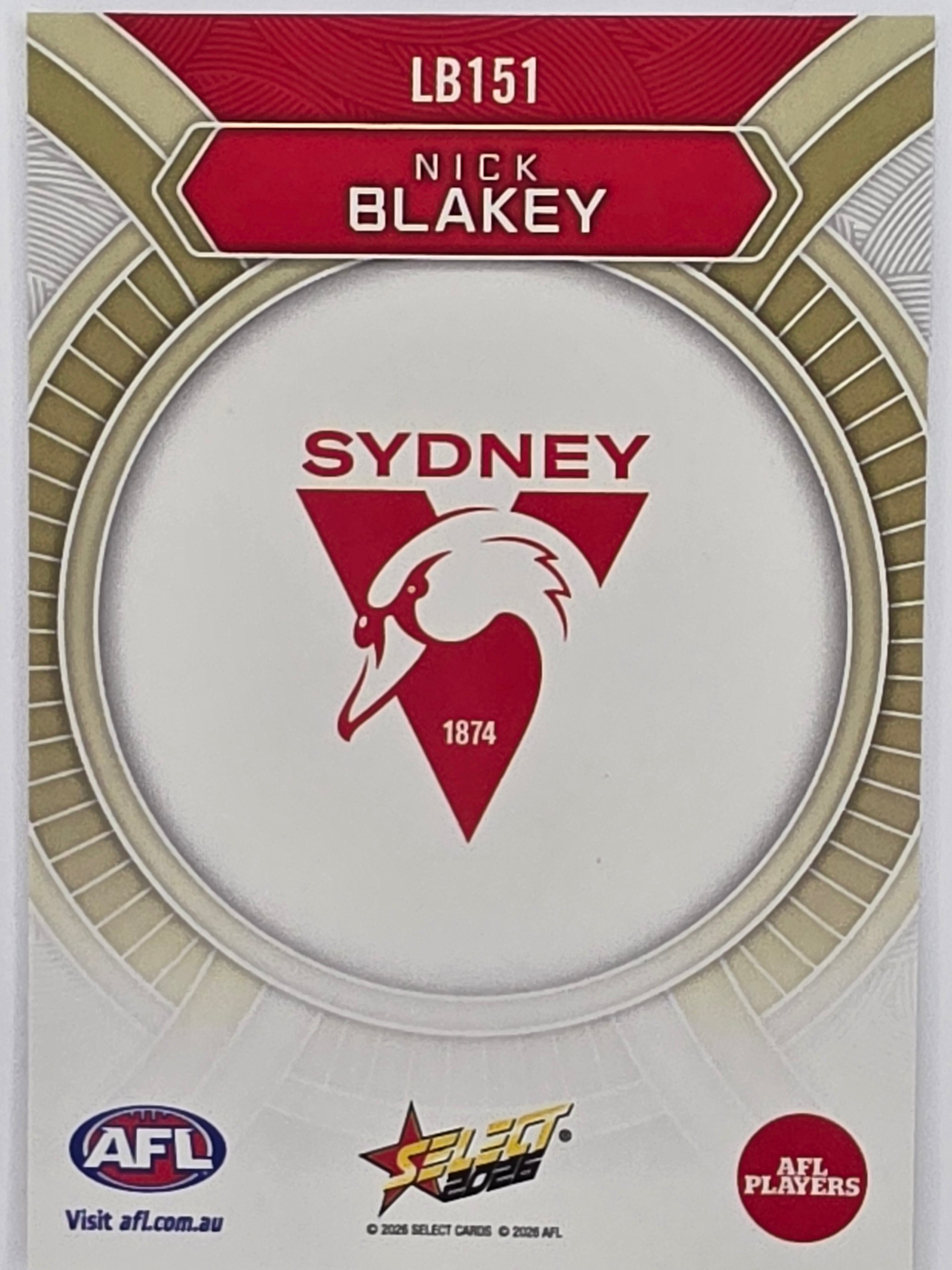2026 AFL Footy Stars Luminous LB151 Nick Blakey - Sydney Swans