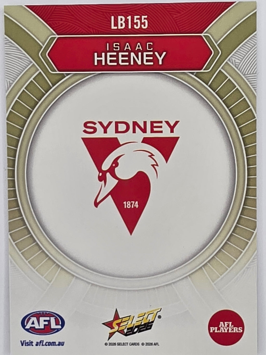 2026 AFL Footy Stars Luminous LB155 Isaac Heeney - Sydney Swans