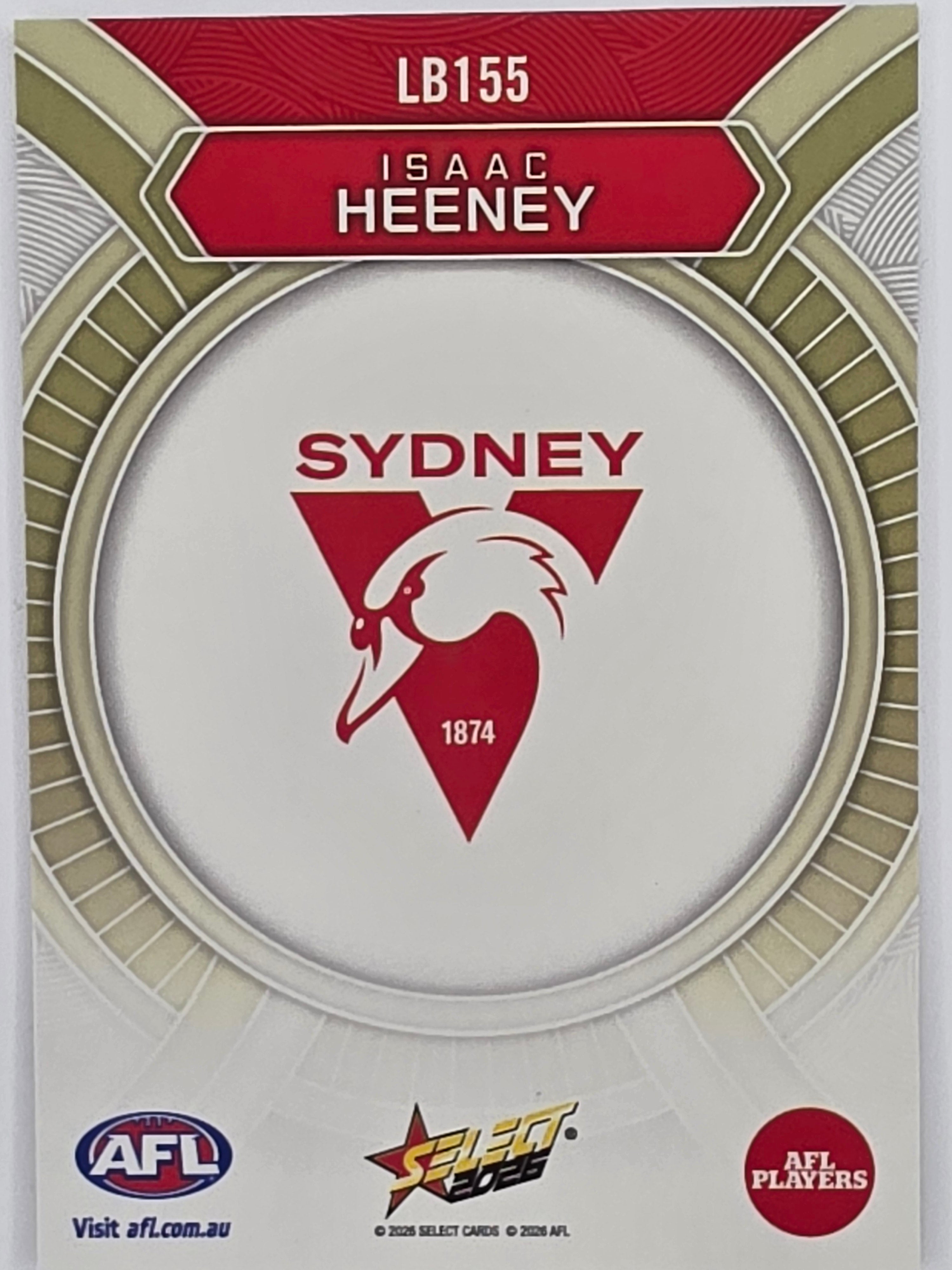 2026 AFL Footy Stars Luminous LB155 Isaac Heeney - Sydney Swans
