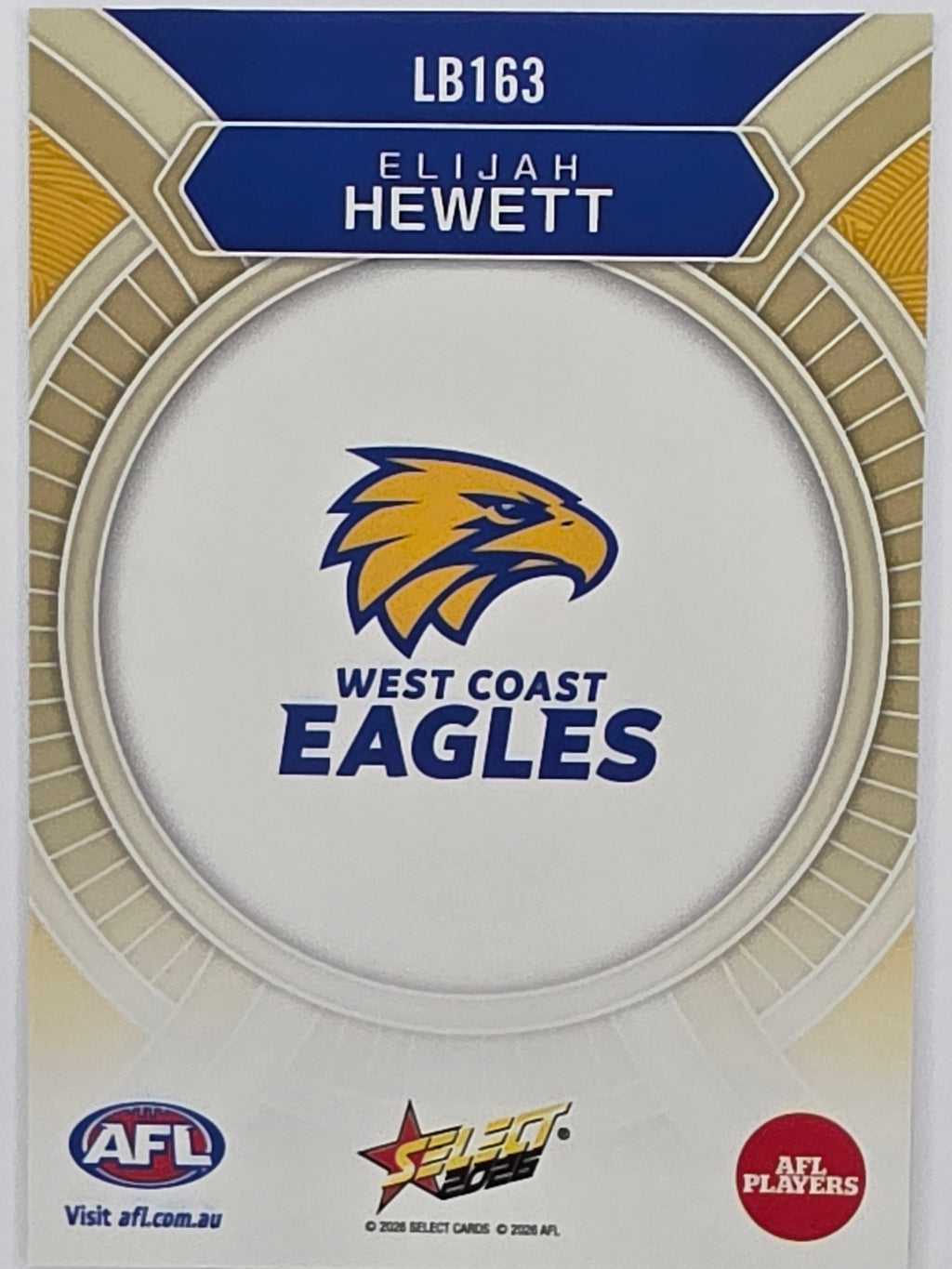 2026 AFL Footy Stars Luminous LB163 Elijah Hewett - West Coast Eagles