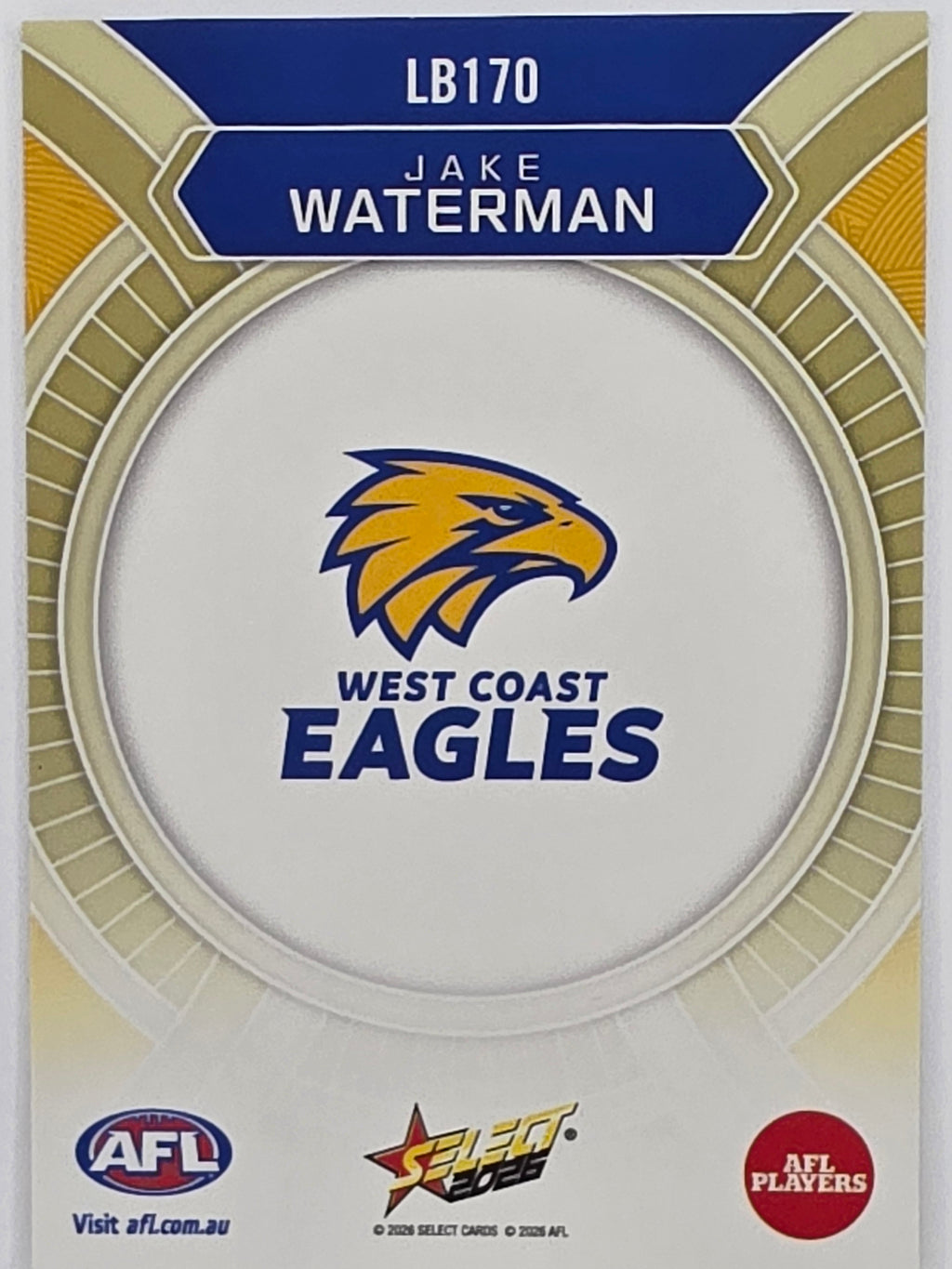 2026 AFL Footy Stars Luminous LB170 Jake Waterman - West Coast Eagles