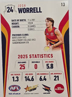 2026 AFL Footy Stars Base Card #013 Josh Worrell - Adelaide Crows