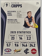 2026 AFL Footy Stars Base Card #029 Patrick Cripps - Carlton Blues