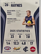 2026 AFL Footy Stars Base Card #030 Nick Haynes - Carlton Blues