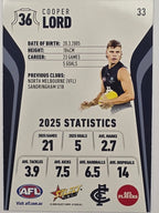 2026 AFL Footy Stars Base Card #033 Cooper Lord - Carlton Blues