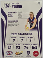 2026 AFL Footy Stars Base Card #078 Hayden Young - Fremantle Dockers