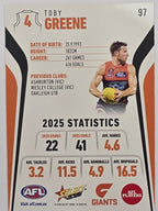 2026 AFL Footy Stars Base Card #097 Toby Greene - GWS Giants