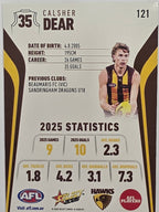 2026 AFL Footy Stars Base Card #121 Calsher Dear - Hawthorn Hawks