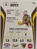 2026 AFL Footy Stars Base Card #124 Jarman Impey - Hawthorn Hawks