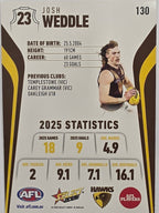 2026 AFL Footy Stars Base Card #130 Josh Weddle - Hawthorn Hawks