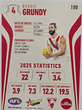 2026 AFL Footy Stars Base Card #199 Brodie Grundy - Sydney Swans