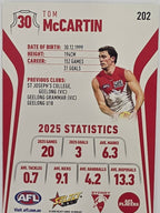 2026 AFL Footy Stars Base Card #202 Tom McCartin - Sydney Swans