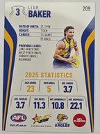 2026 AFL Footy Stars Base Card #209 Liam Baker - West Coast Eagles
