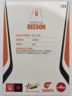2026 AFL Footy Stars Base Card #249 Rebecca Beeson - GWS Giants
