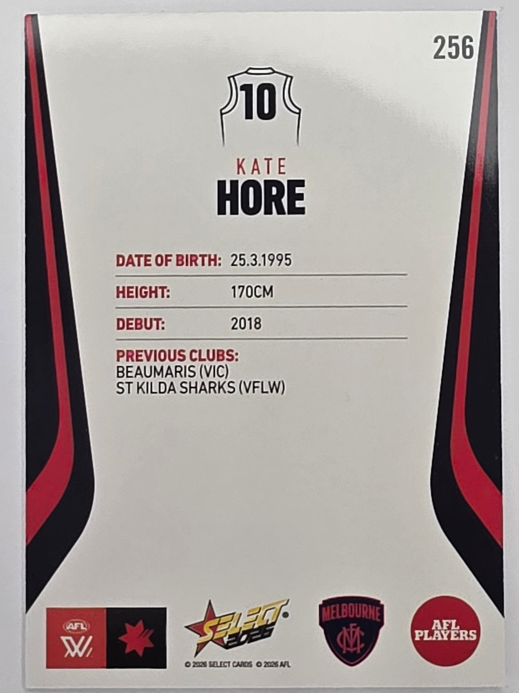 2026 AFL Footy Stars Base Card #256 Kate Hore - Melbourne Demons
