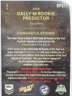 NRL 2026 League Heroes | Dally M Rookie Predictor Gold | #RPG11 | #080/230 | Parramatta Eels