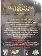 NRL 2026 League Heroes | Clive Churchill Predictor Gold | #CPG1 | #121/230 | Brisbane Broncos
