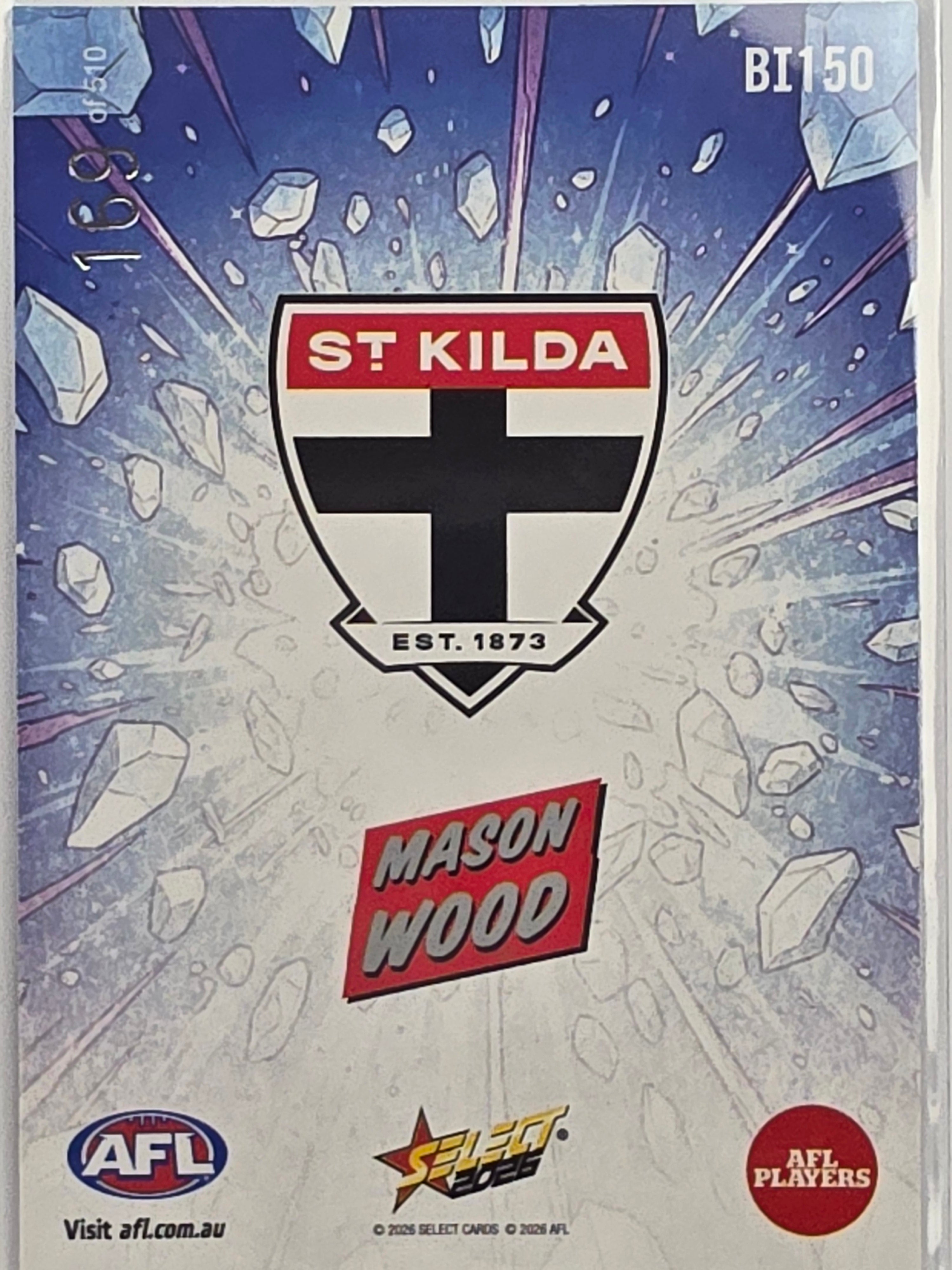 2026 AFL Footy Stars Booom Ice BI150 Mason Wood #169/510- St Kilda Saints