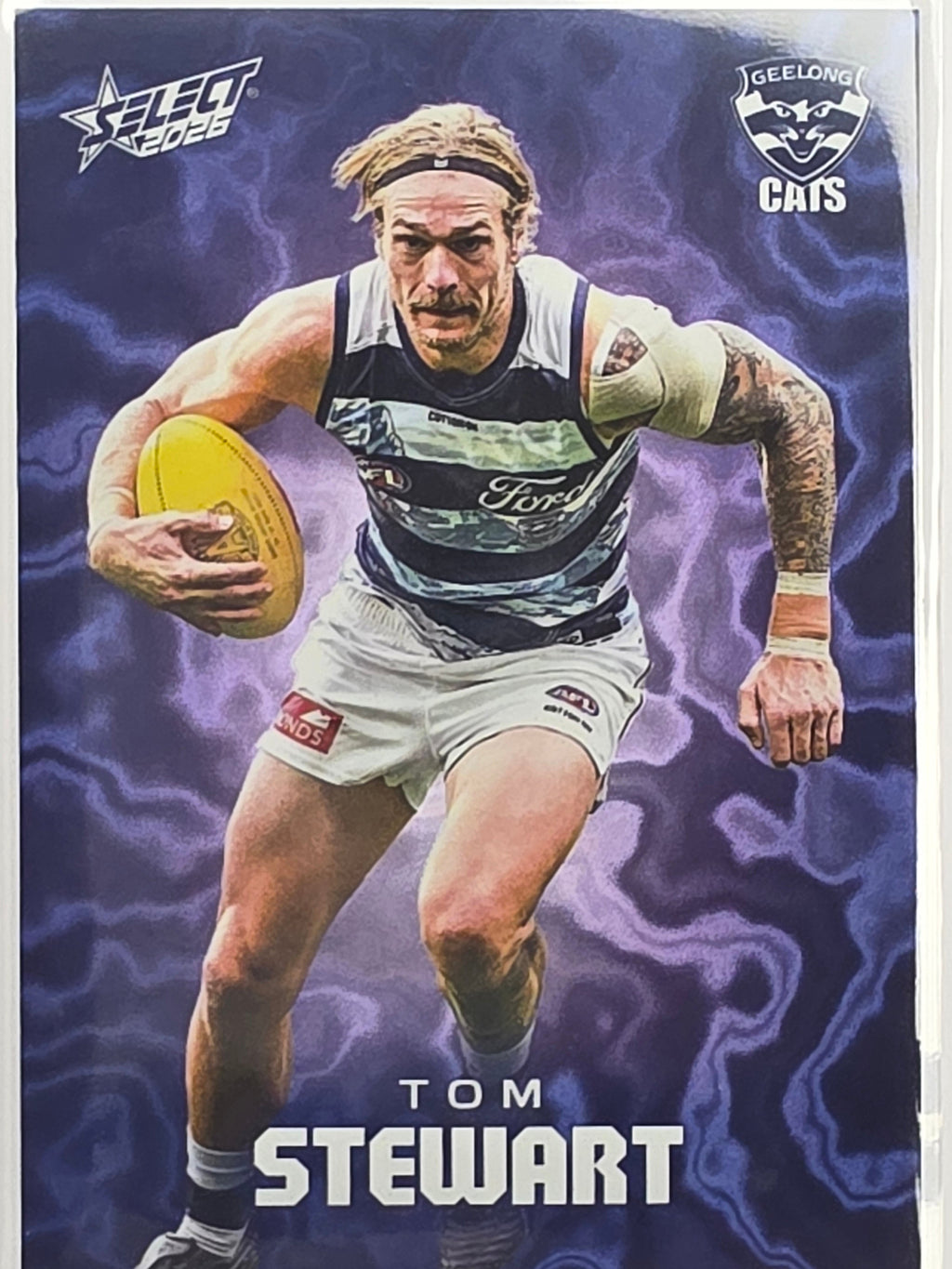 2026 AFL Footy Stars Mercury Team Colours MY84 Tom Stewart #293/425 - Geelong Cats