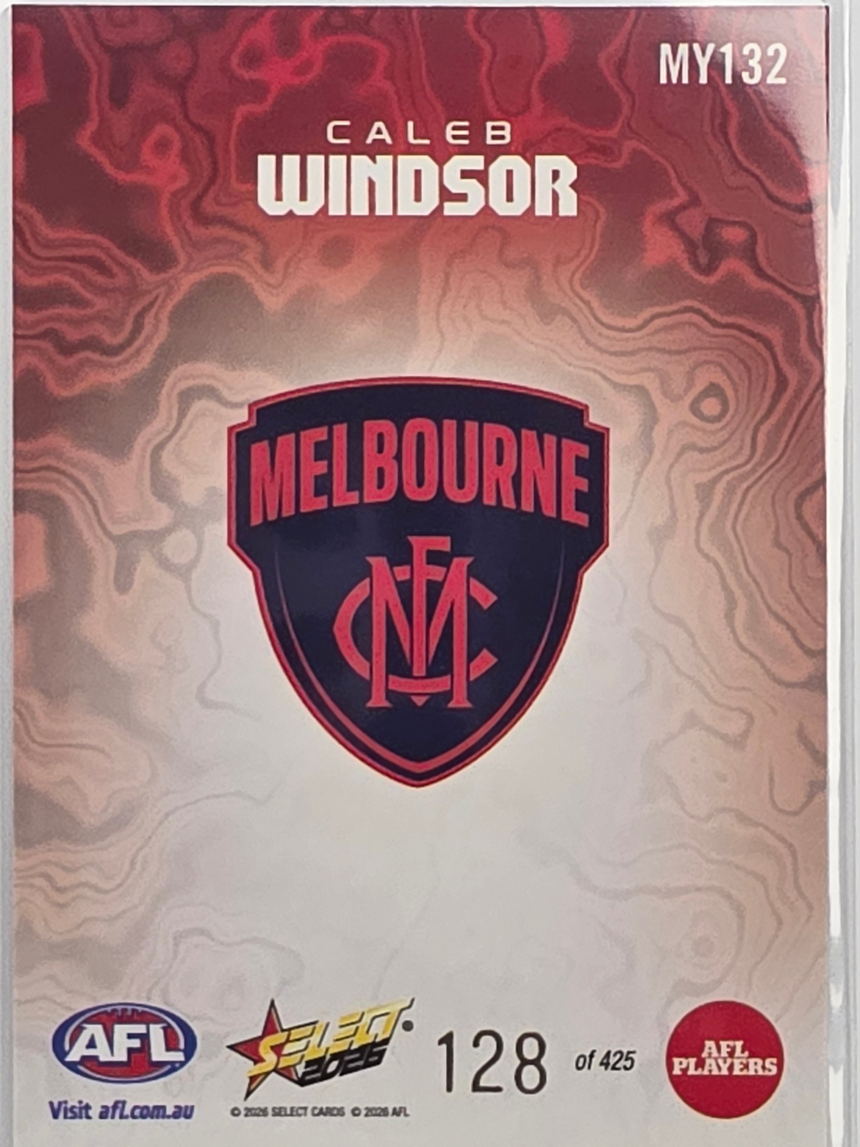 2026 AFL Footy Stars Mercury Team Colours MY132 Caleb Windsor #128/425 - Melbourne Demons