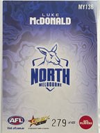 2026 AFL Footy Stars Mercury Team Colours MY136 Luke McDonald #279/425 - North Melbourne Kangaroos