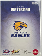 2026 AFL Footy Stars Mercury Team Colours MY204 Jake Waterman #119/425- West Coast Eagles