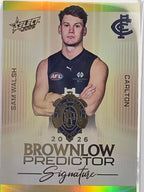 2026 AFL Select Footy Stars Brownlow Predictor Signature Gold BPSG14 Sam Walsh #107/220 - Carlton Blues