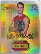 2026 AFL Select Footy Stars Brownlow Predictor Patch Gold BPPG42 Ben King #140/220 - Gold Coast Suns