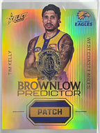 2026 AFL Select Footy Stars Brownlow Predictor Patch Gold BPPG83 Tim Kelly #054/220 - West Coast Eagles