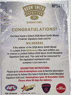 2026 AFL Footy Stars Norm Smith Predictor Signature Gold NPSG11 #171/220 Melbourne Demons