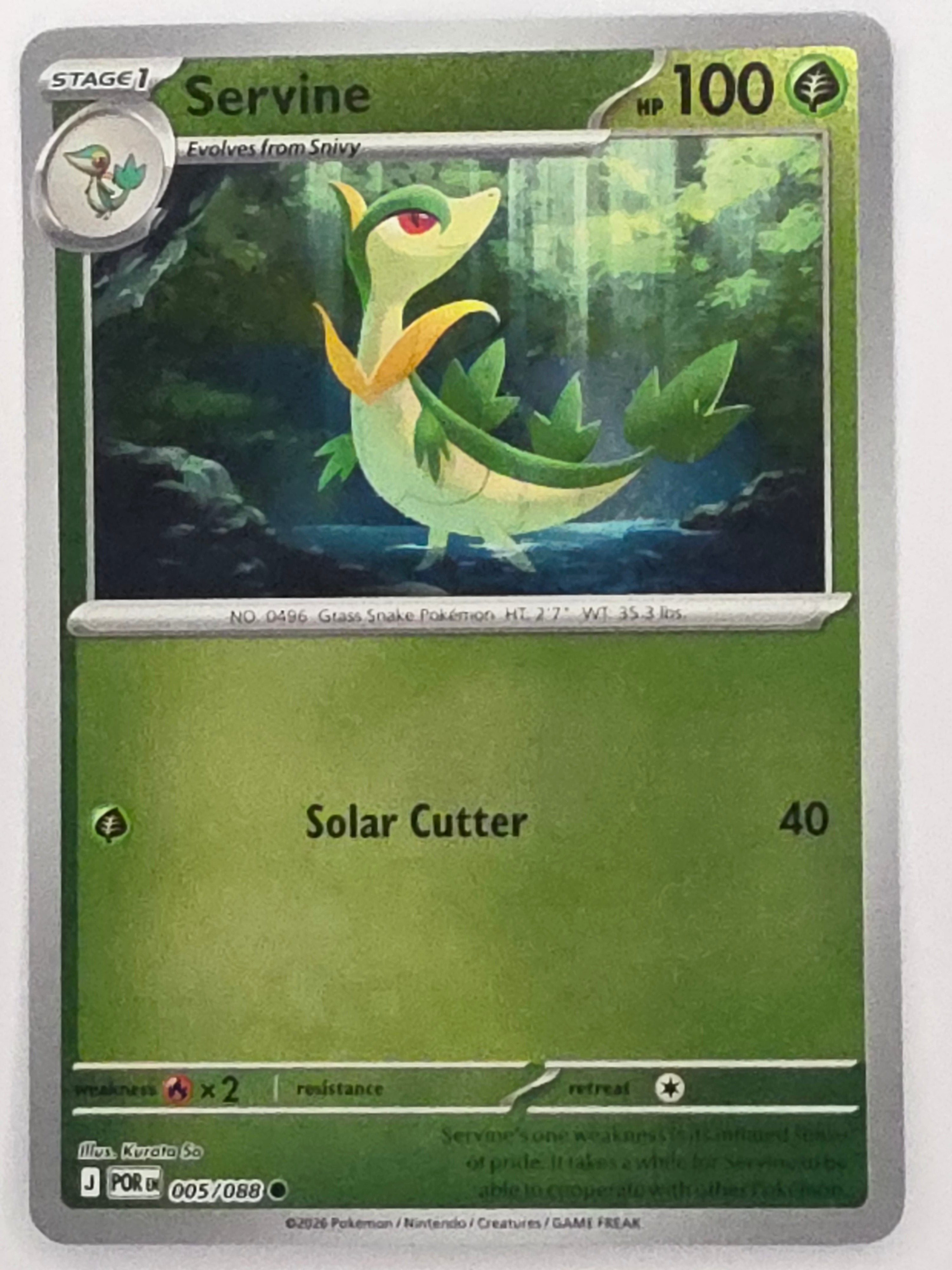 Pokemon TCG Perfect Order | Servine | #005/088 | Reverse Holo | Common