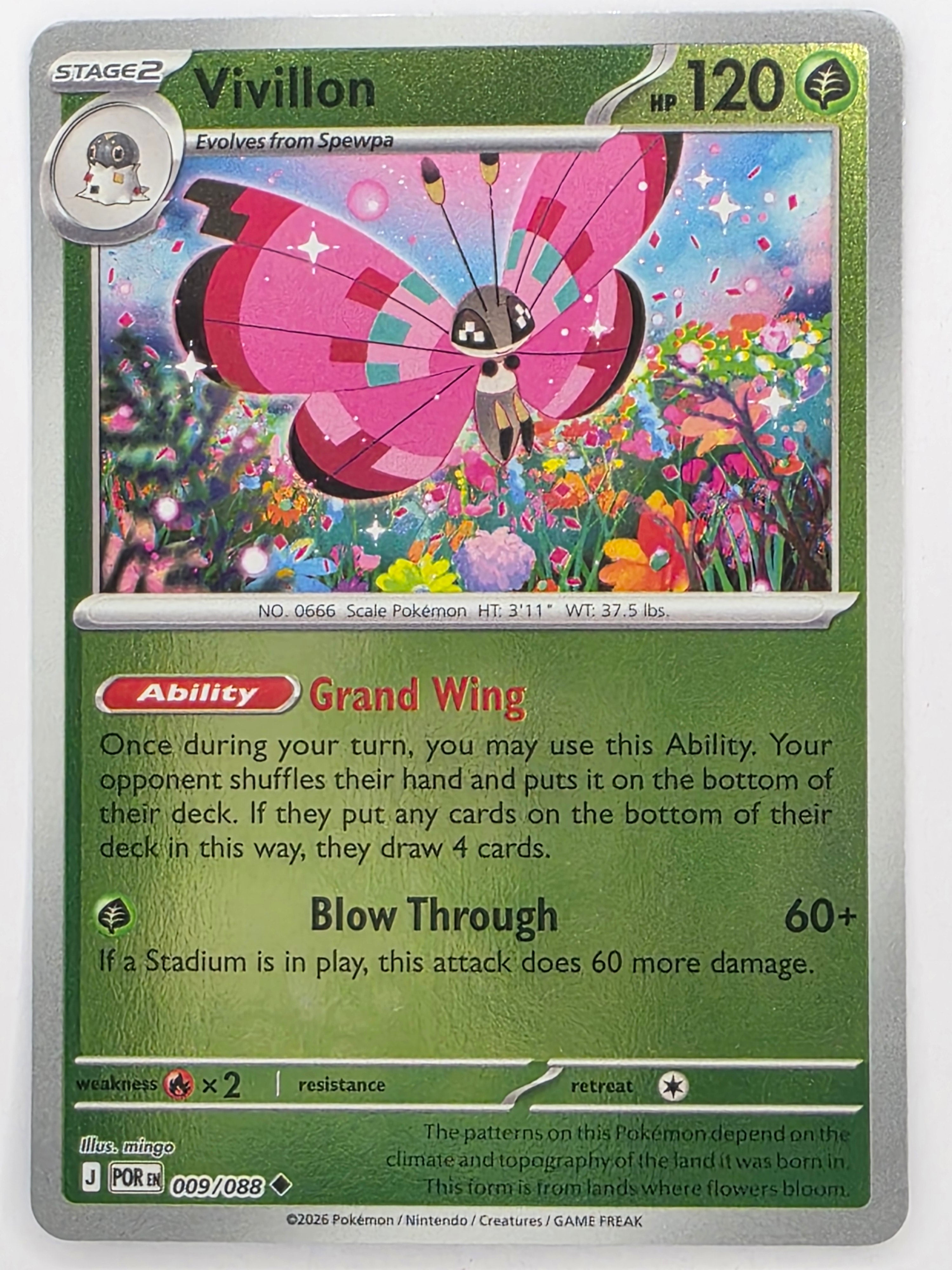 Pokemon TCG Perfect Order | Vivillon | #009/088 | Reverse Holo | Uncommon