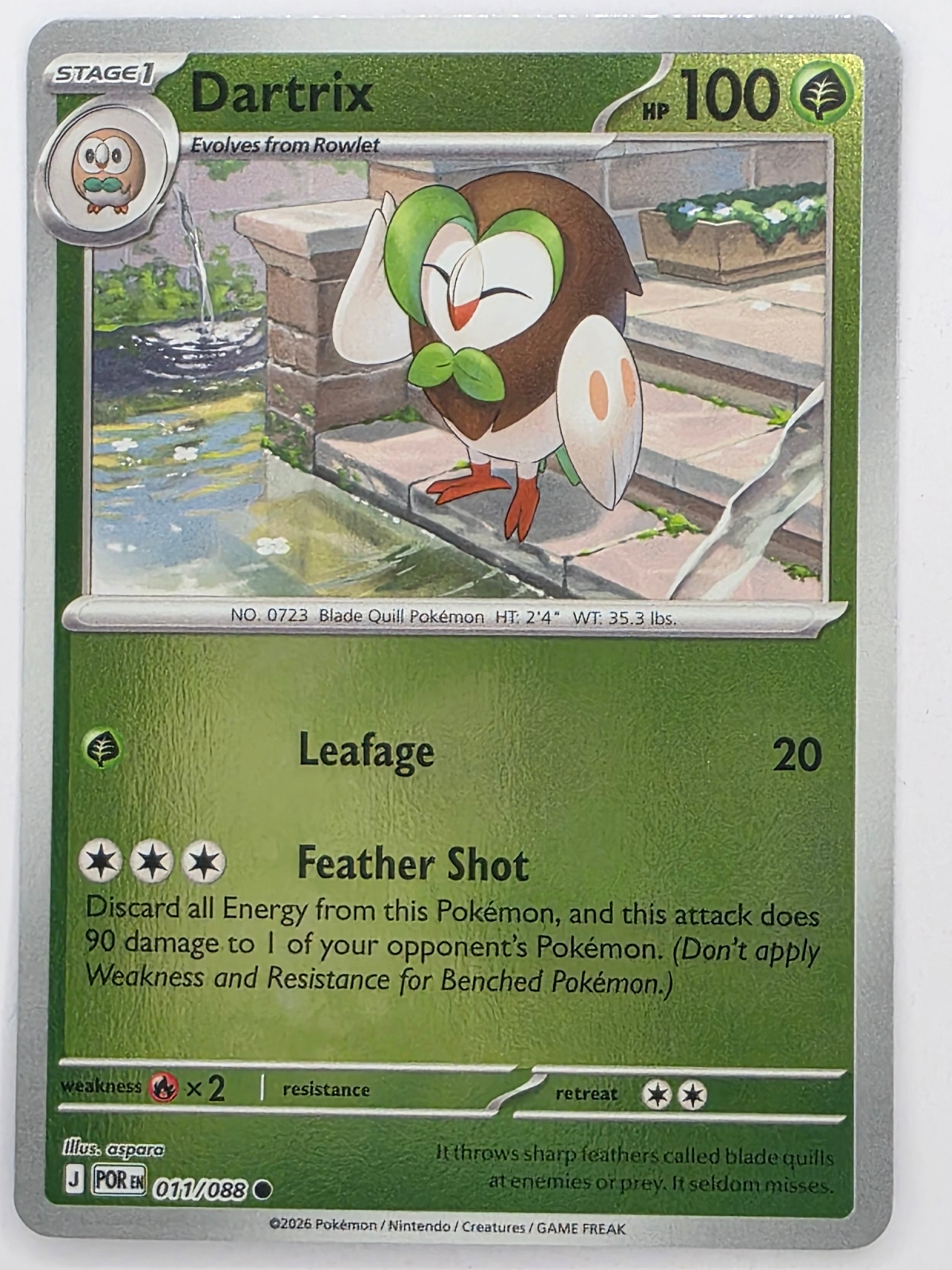 Pokemon TCG Perfect Order | Dartrix | #011/088 | Reverse Holo | Common