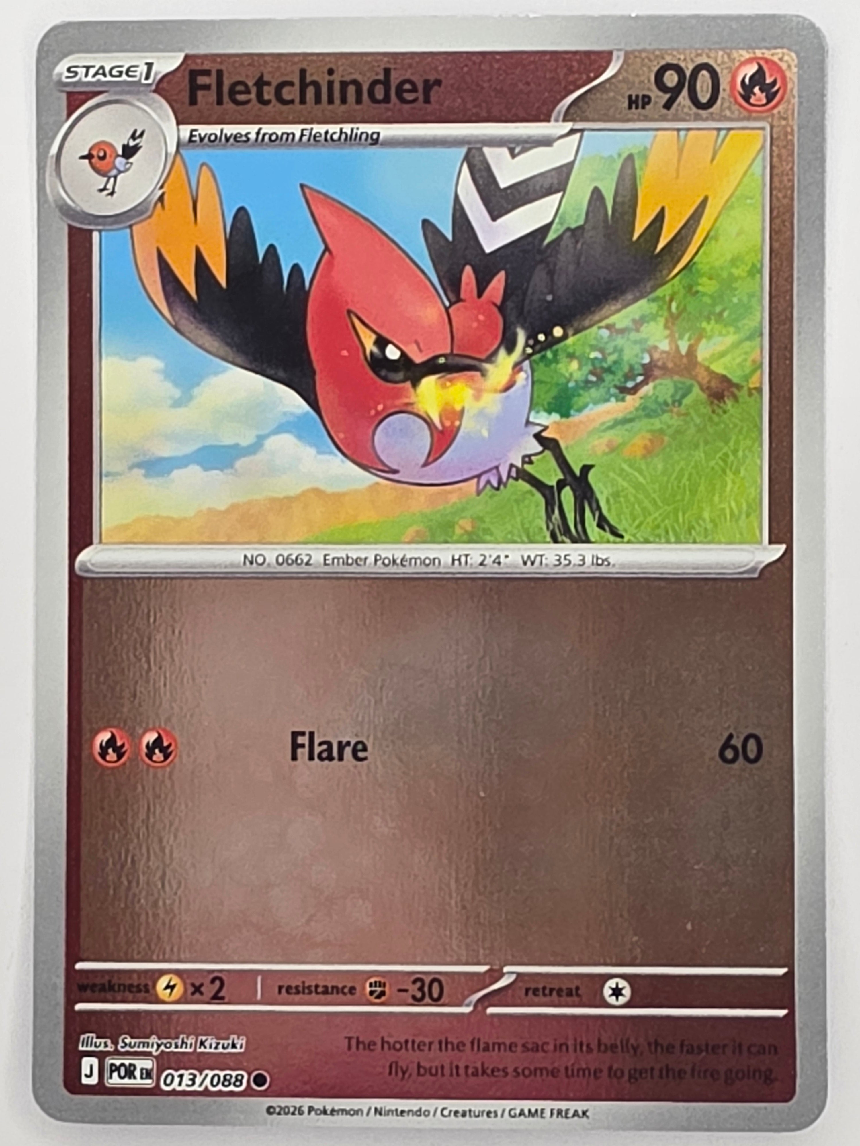 Pokemon TCG Perfect Order | Fletchinder | #013/088 | Reverse Holo | Common