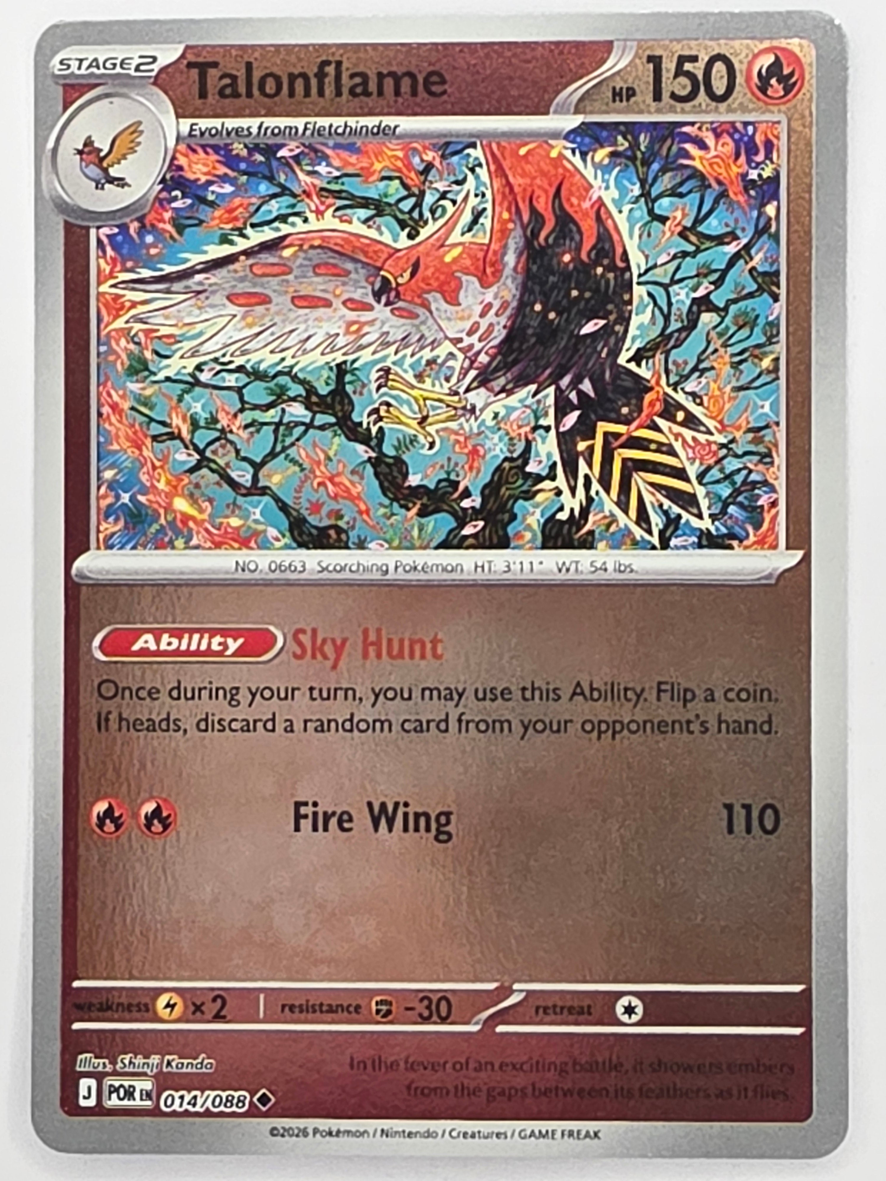 Pokemon TCG Perfect Order | Talonflame | #014/088 | Reverse Holo | Uncommon