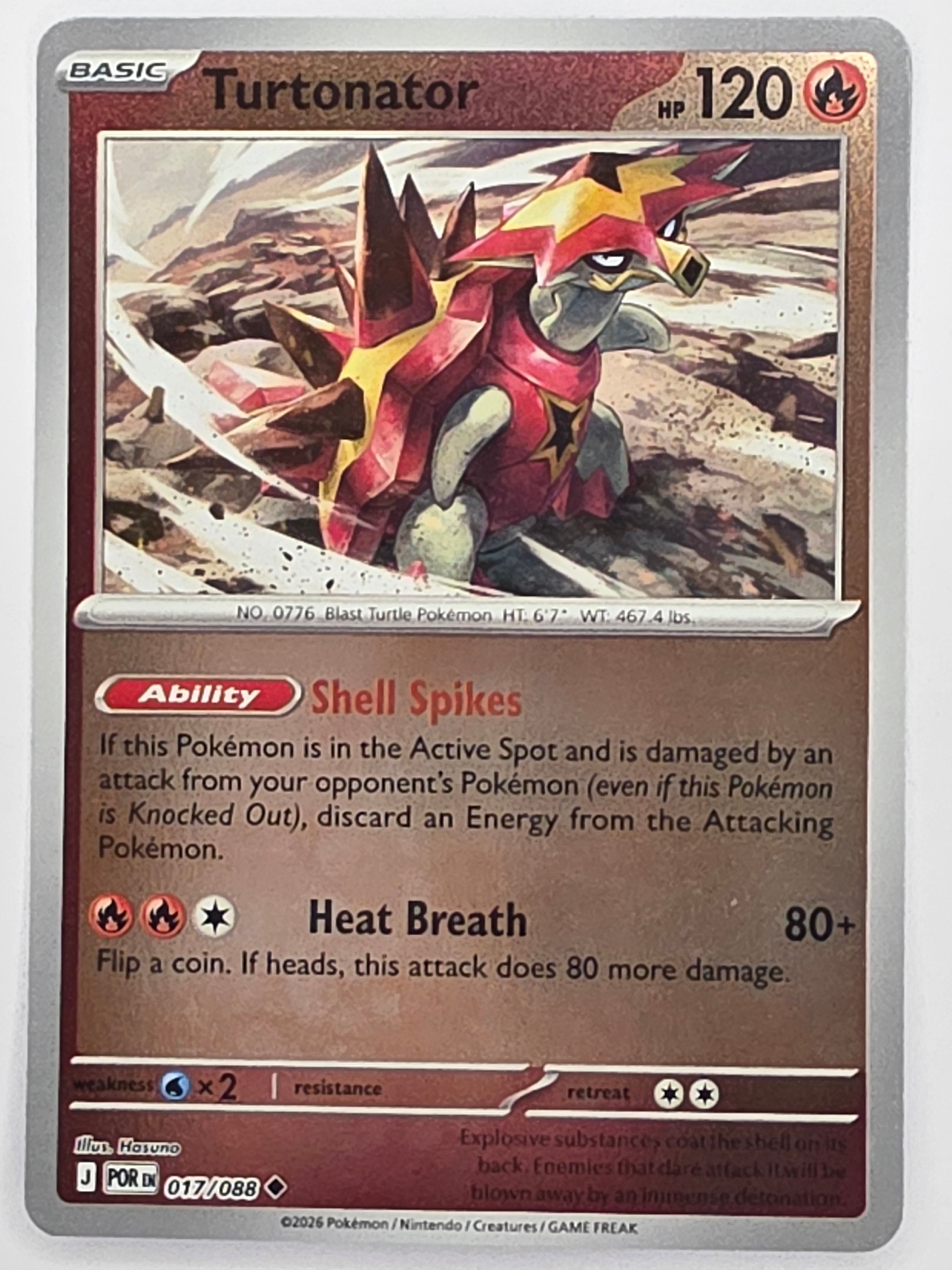 Pokemon TCG Perfect Order | Turtonator | #017/088 | Reverse Holo | Uncommon