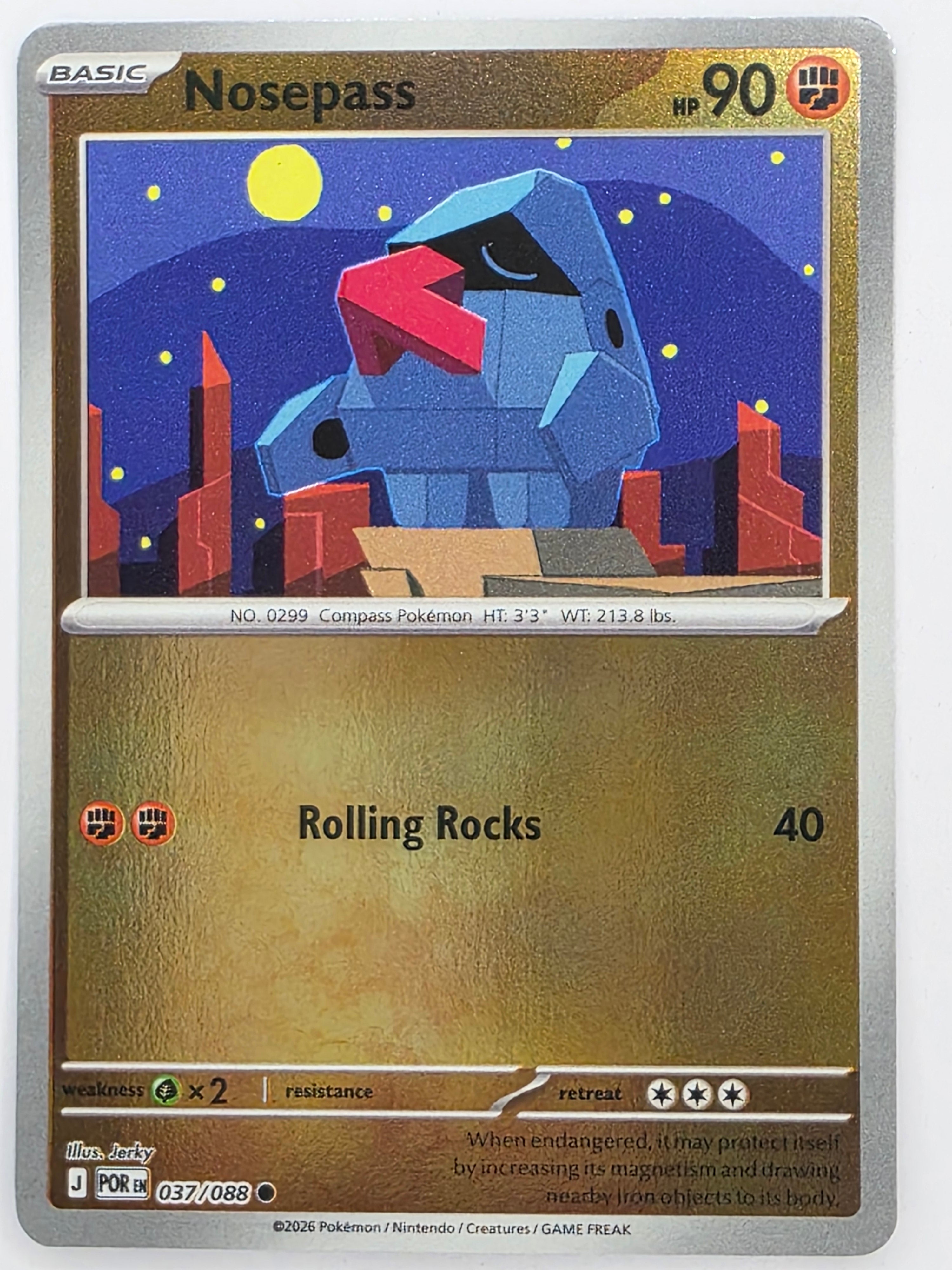 Pokemon TCG Perfect Order | Nosepass | #037/088 | Reverse Holo | Common