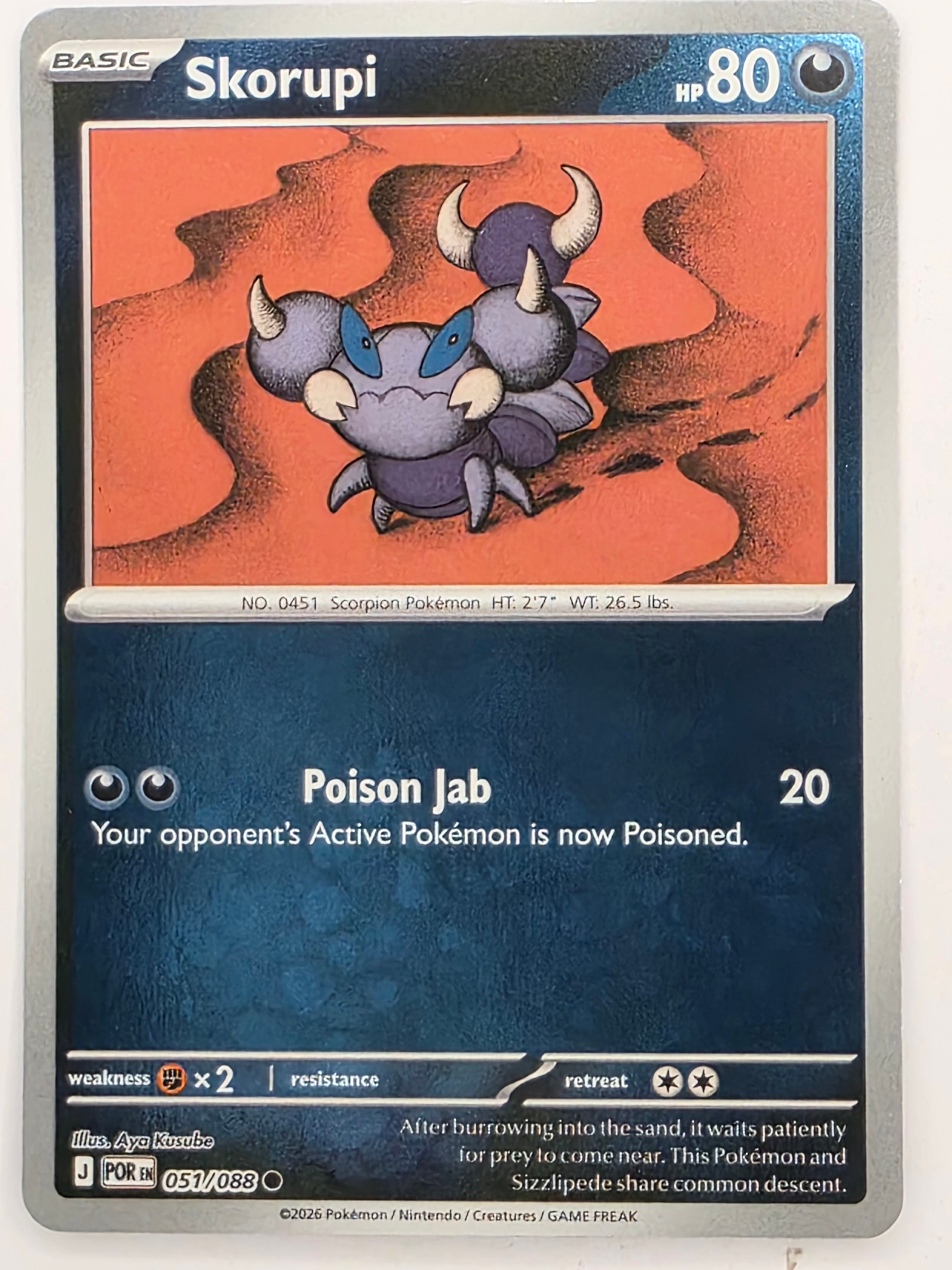 Pokemon TCG Perfect Order | Skorupi | #051/088 | Reverse Holo | Common